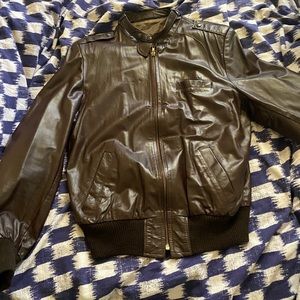 Vintage Cafe Racer Leather Jacket